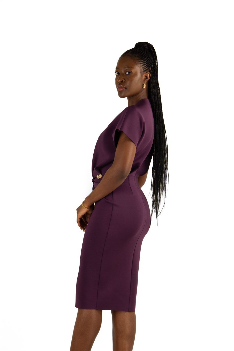 Twist Front Scuba Dress - m