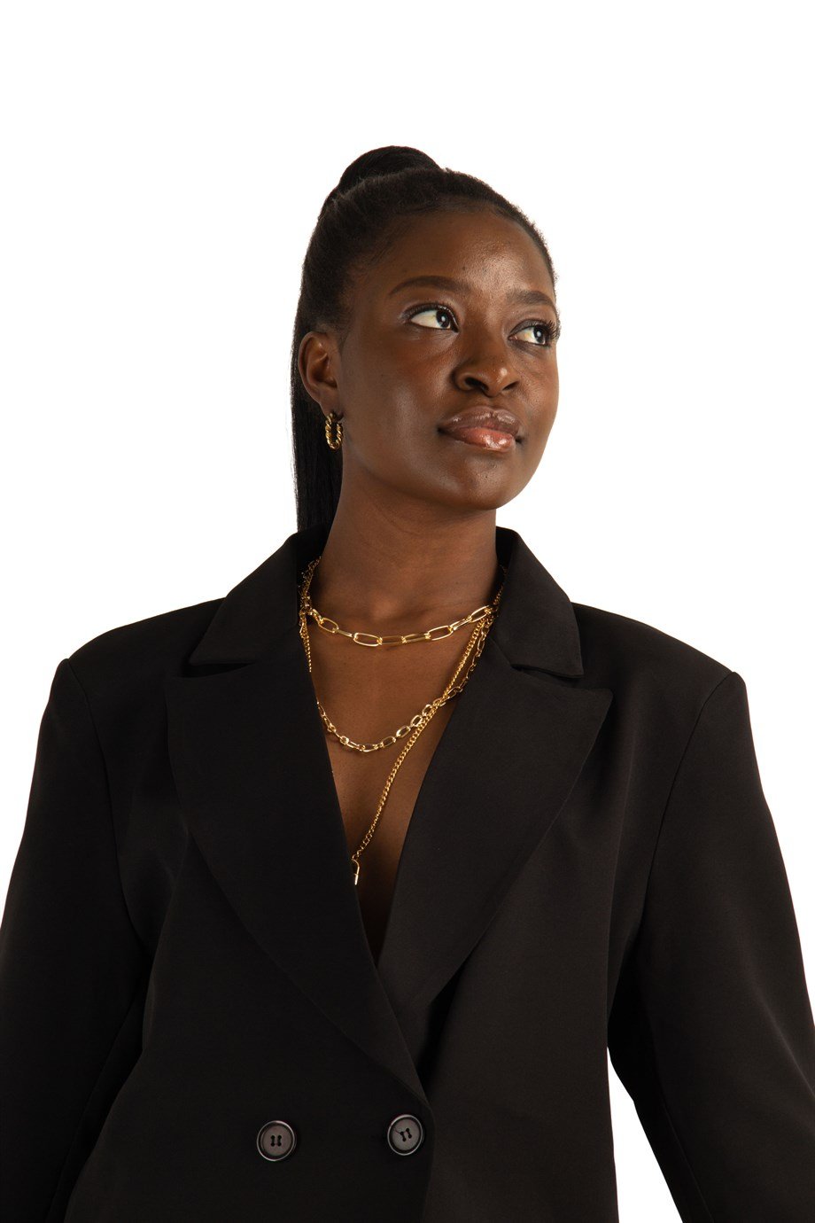 Two Button Jacket Design With İmpacable Fabric - Black
