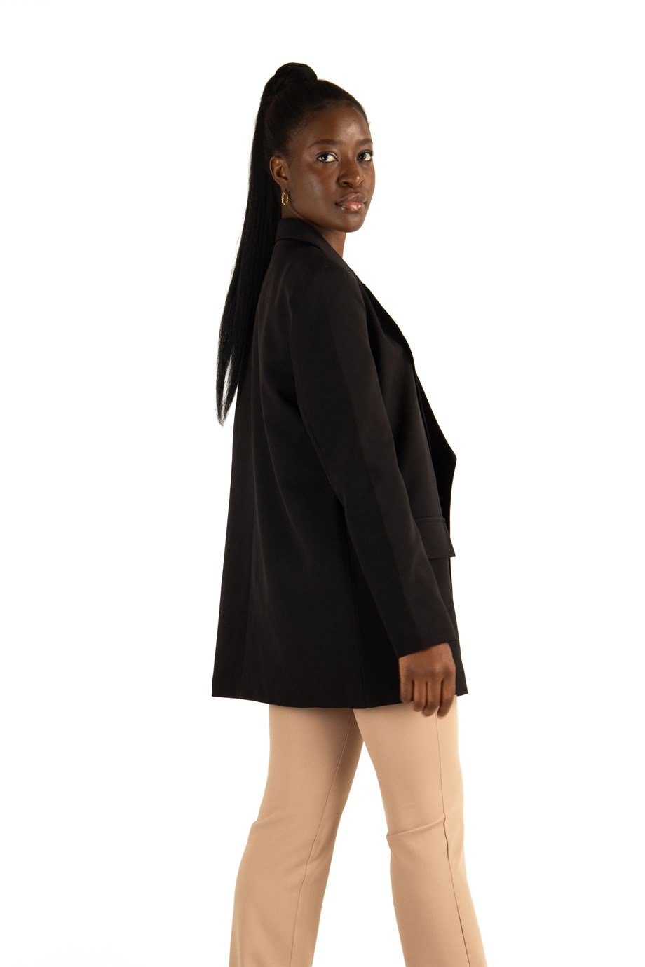 Two Button Jacket Design With İmpacable Fabric - Black