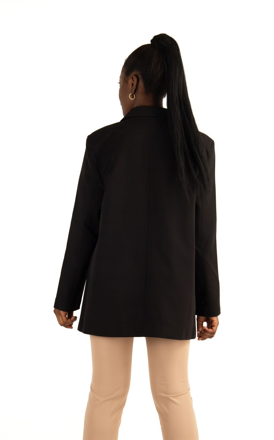 Two Button Jacket Design With İmpacable Fabric - Black