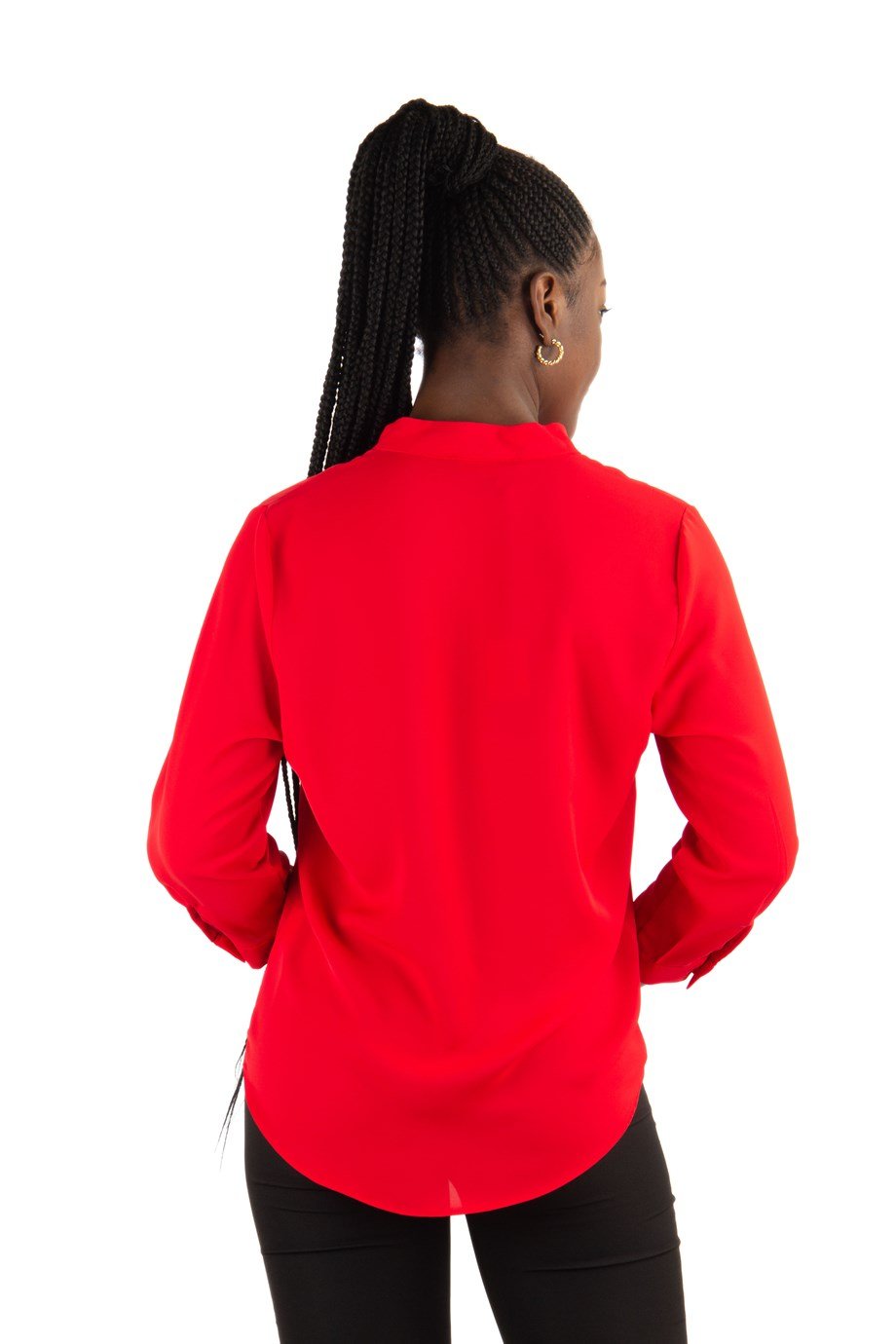 V Emblem Big Size Blouse - Red