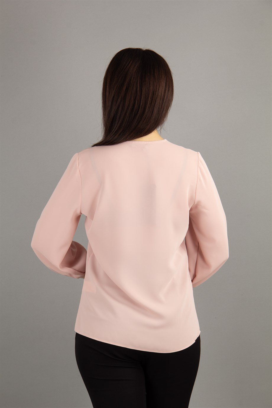 V Neck Eyelet Top - Powder
