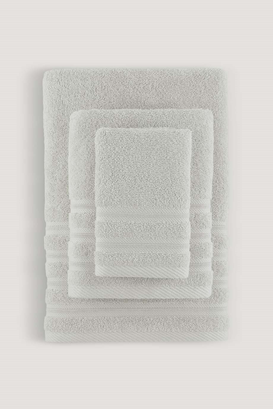 PURE BUKLE BORDÜRLÜ HAVLU AÇIK GRI 90X150
