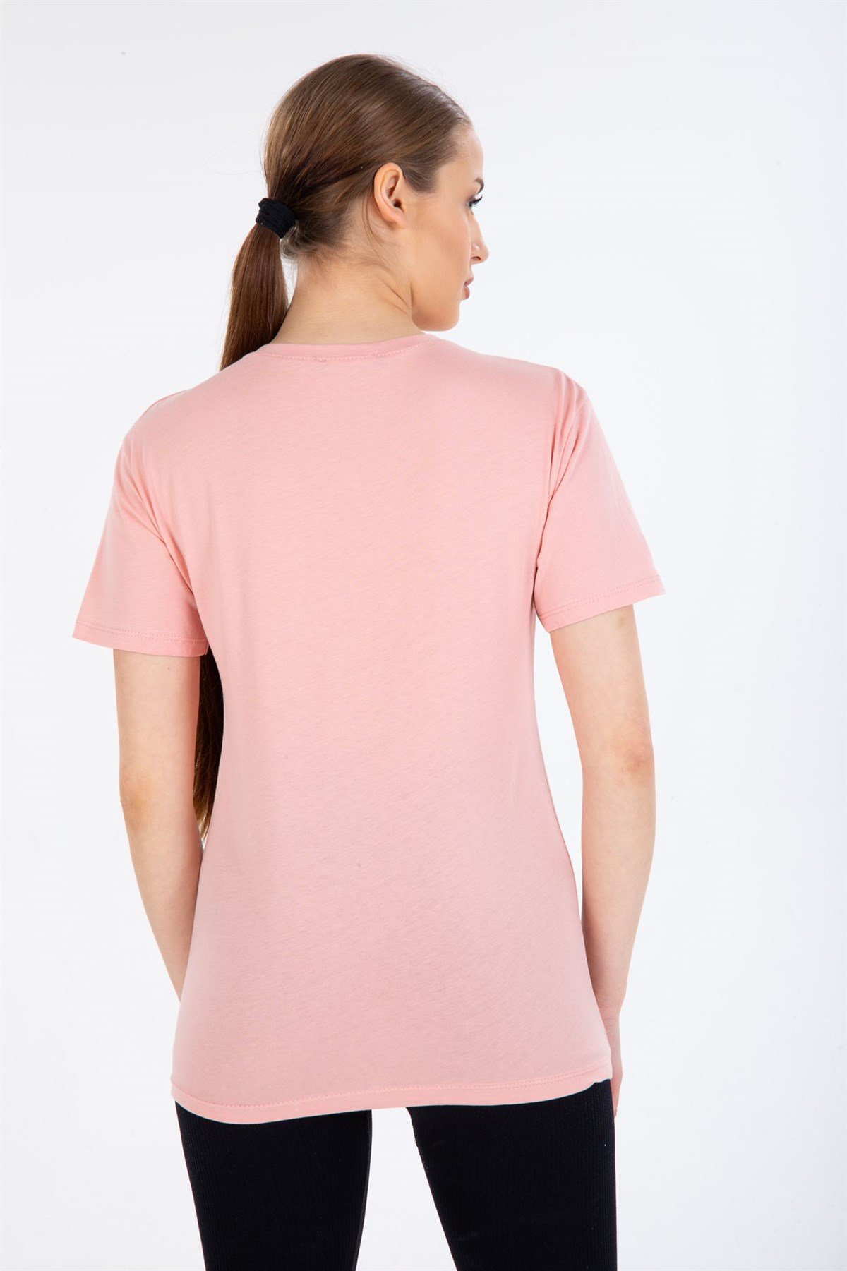 PEMBE  VOGUE TAŞLI T-SHİRT