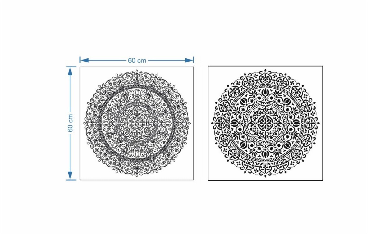 Duvar stencil şablon kalınlığı 0,35mm (alçı şablonu) boyut 60X60  model1