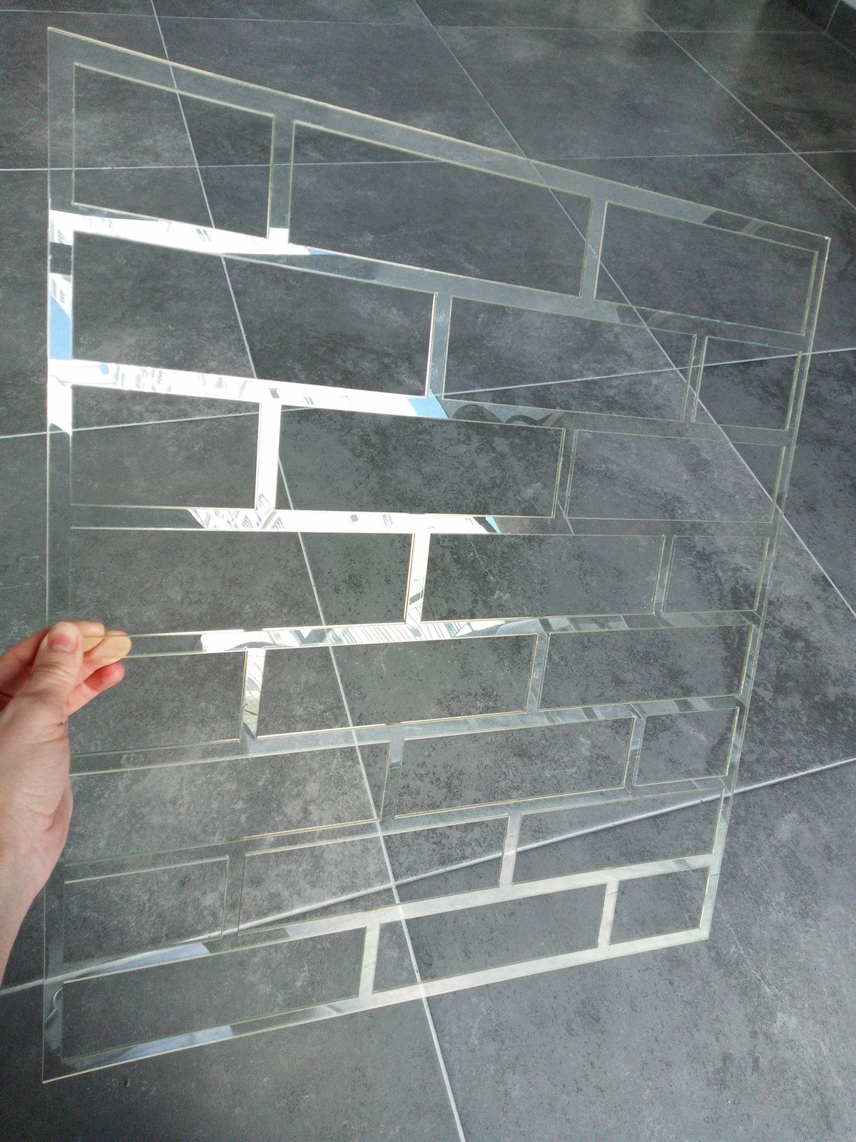 Tuğla Stencil Şablon (Bricks Stencil) Rölyef Pasta ve Saten Alçıya Uygun 3mm kalınlık