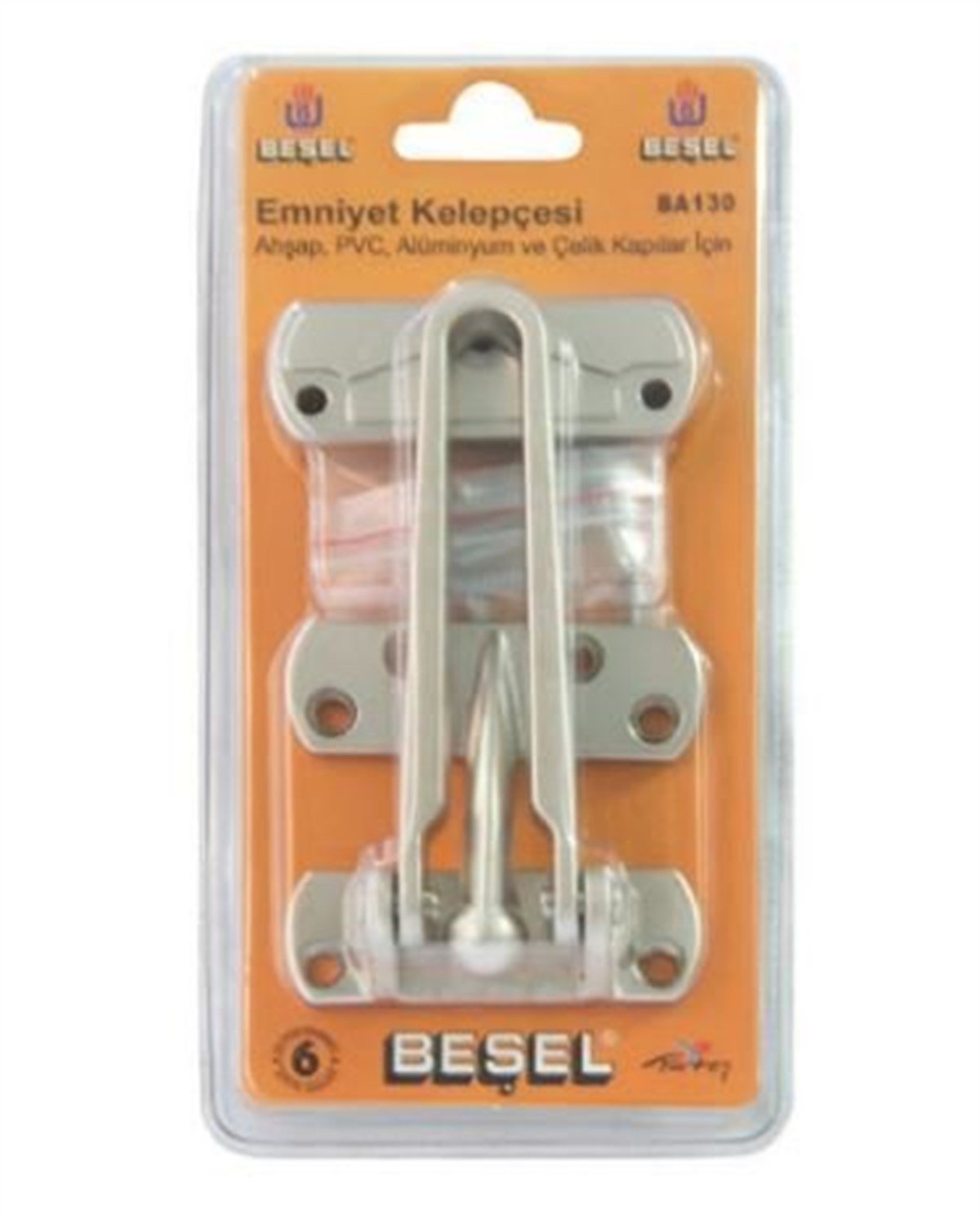 Beşel Emniyet Kelepçesi Saten Ahşap PVC Alüminyum Ve Çelik Kapılar İçin BA130