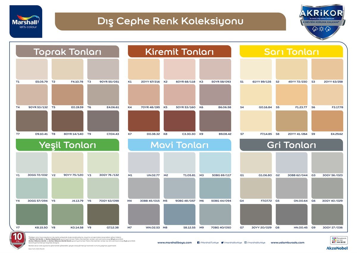 Marshall Akrikor Silikonlu  Akrilik Dış Cephe Boyası