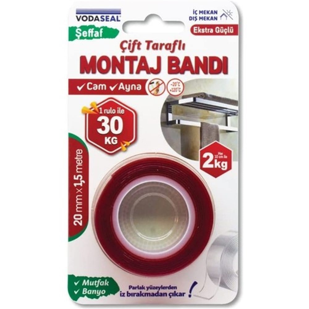 Vodaseal Dış Mekan Montaj Bandı 25 Mm X 2 Mt