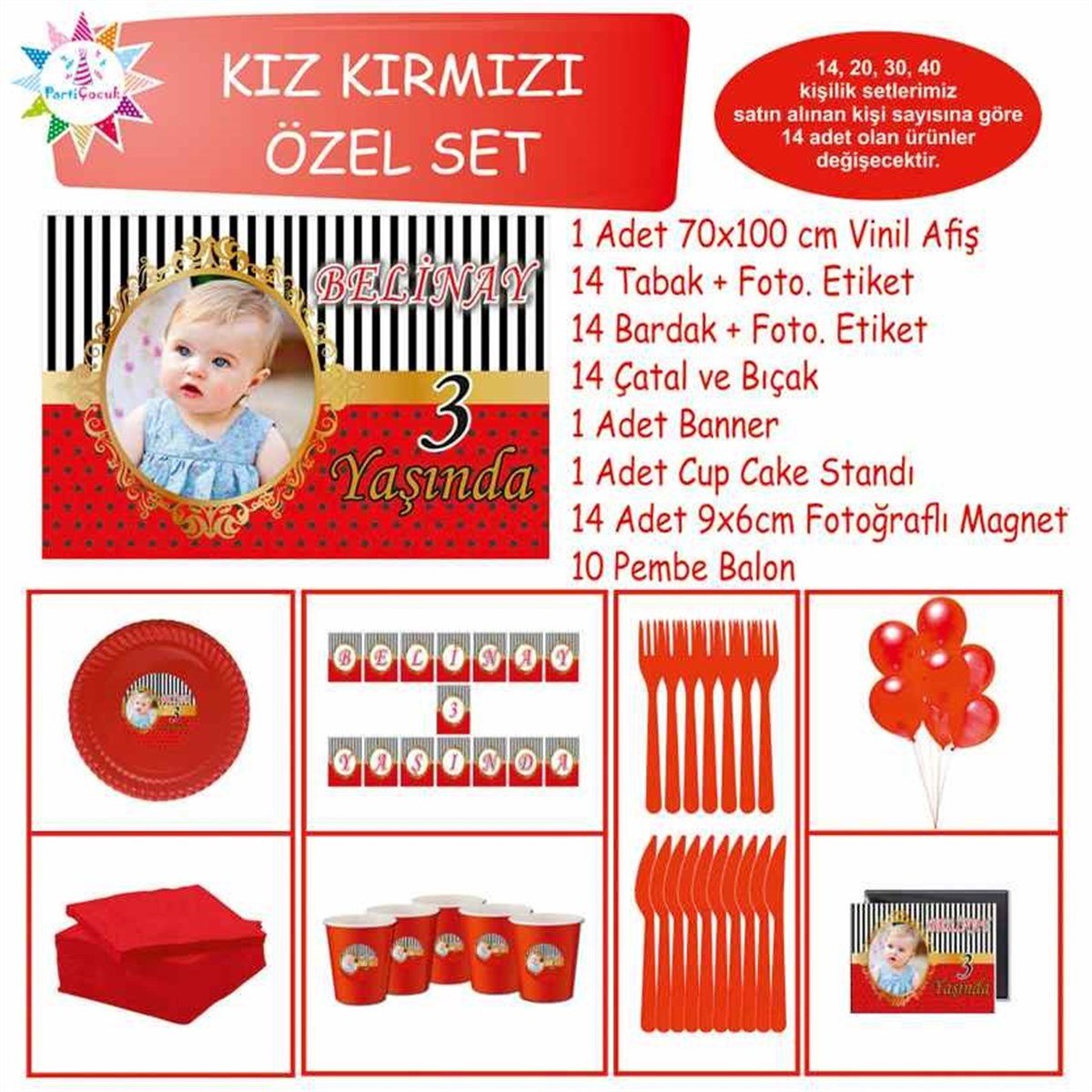 Kırmızılı Gold Konsept Özel Set 