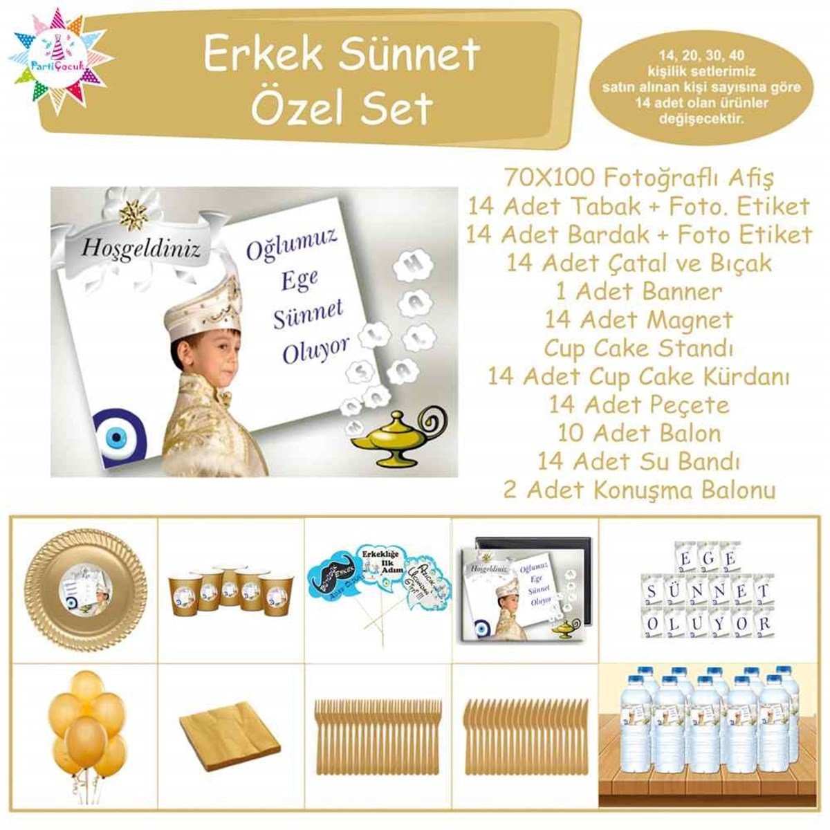 Sünnet Masası Süsü Lambalı Maşallah Özel Set 
