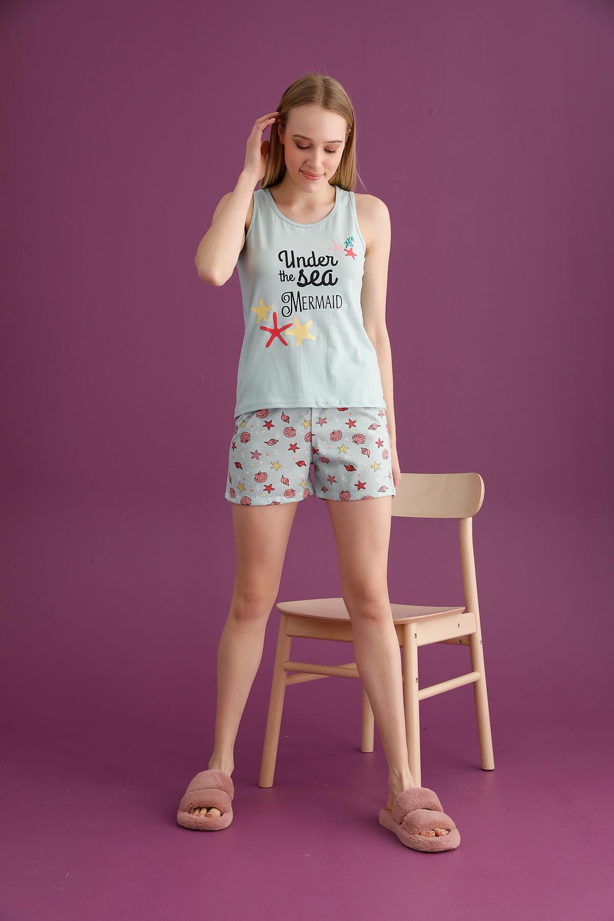 Bayan Şortlu Pijama Takımı (2401-9)