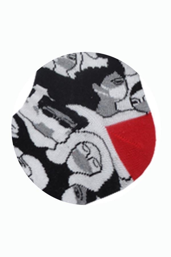 Flora Erkek Maske Desenli Hareketli Çorap Gri - 41/44