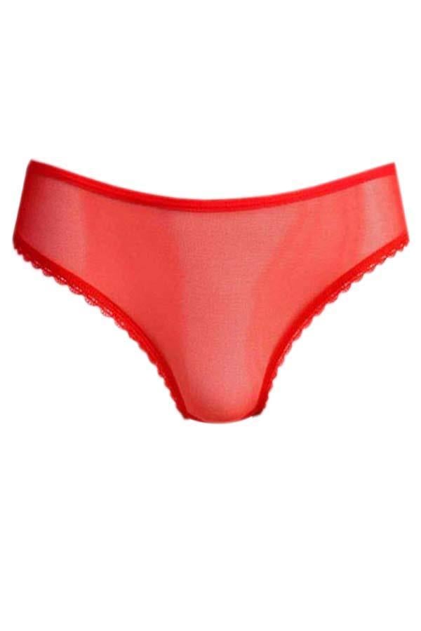 Helena Paris Kadın Transparan Arka Dantel Detaylı Yazılı Külot Slip (2760)