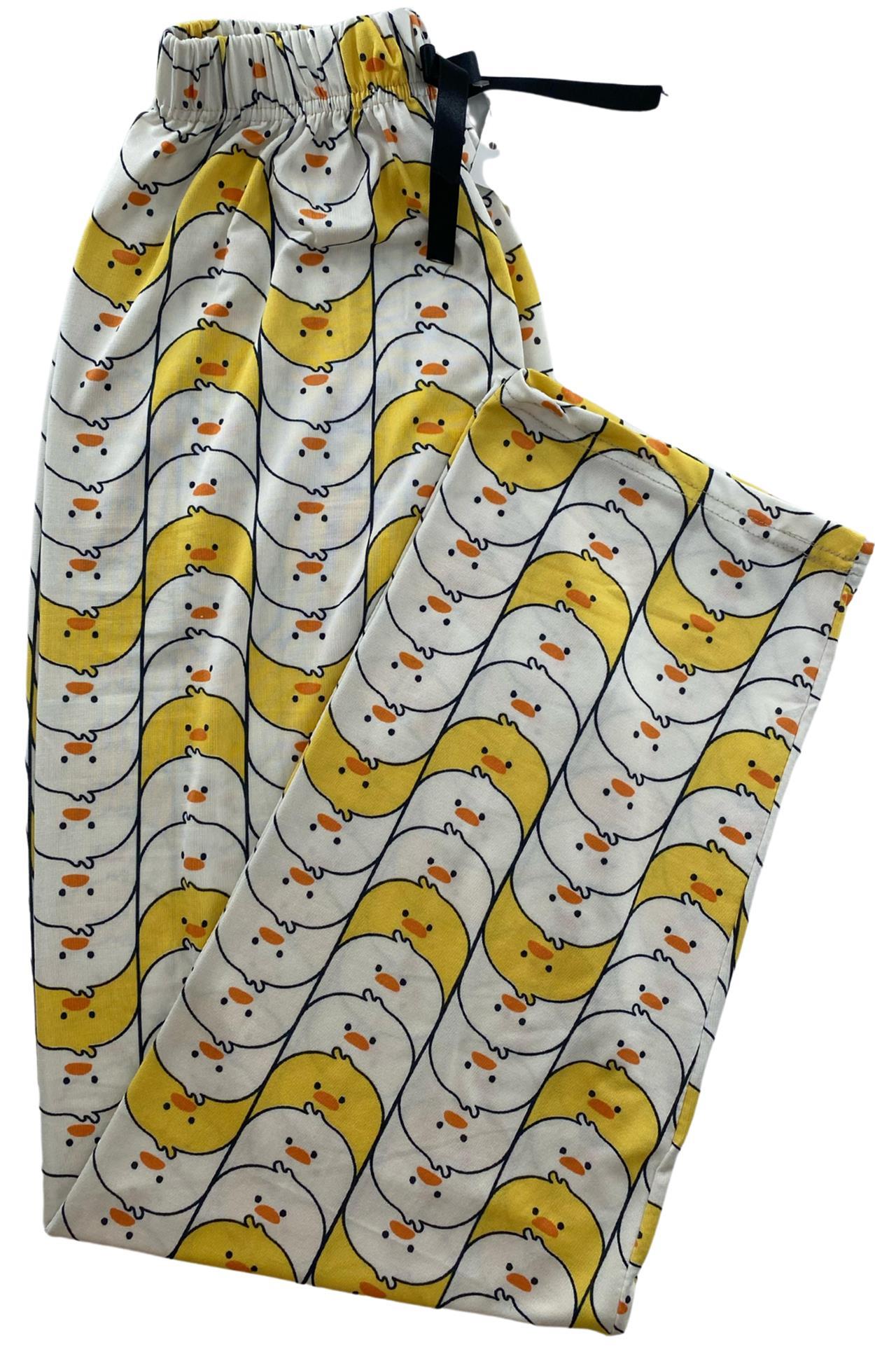 Kadın Sarı Beyaz Civcivli Pijama Altı Milan - 105