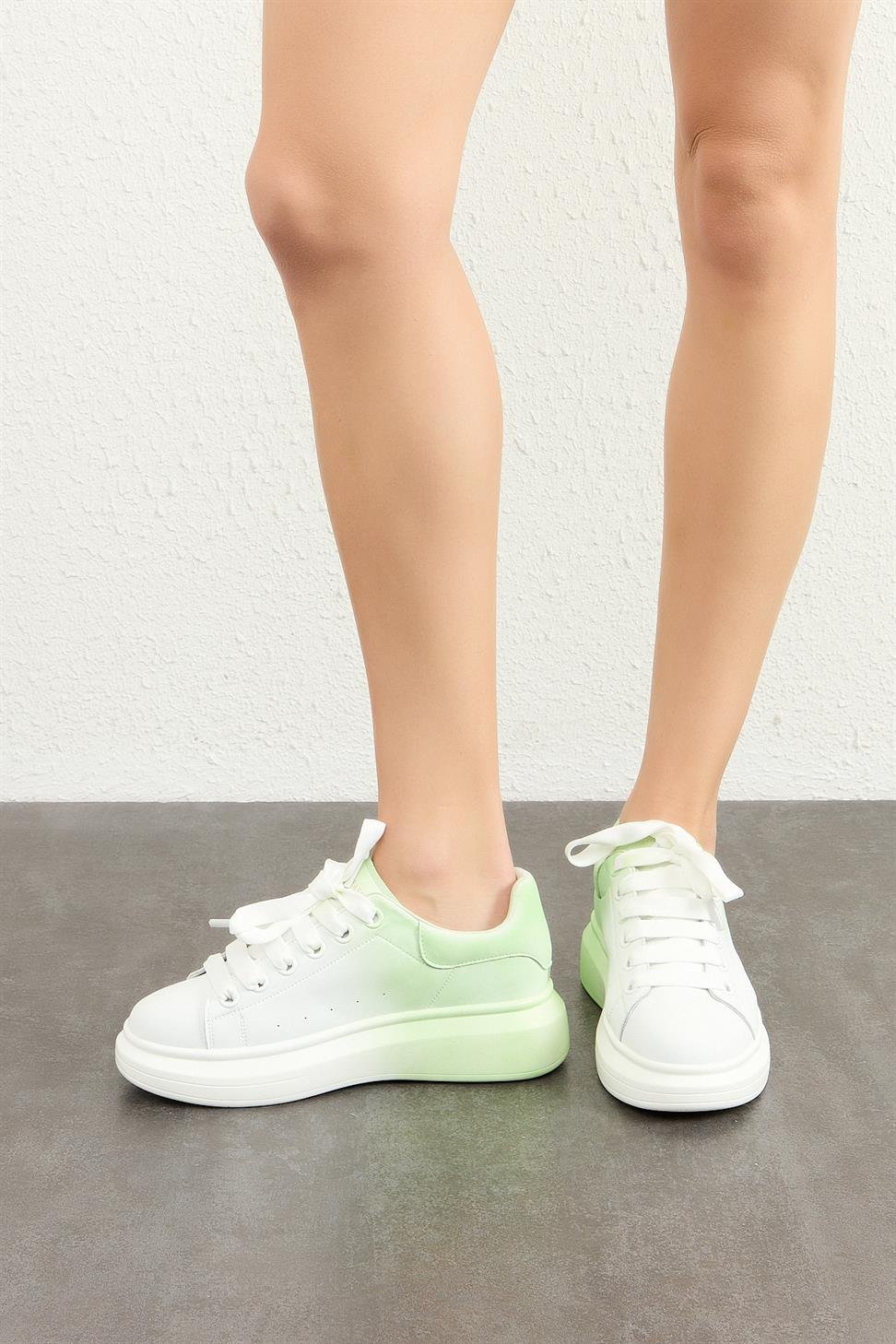 Kadın Bağcıklı Sneaker YEŞİL