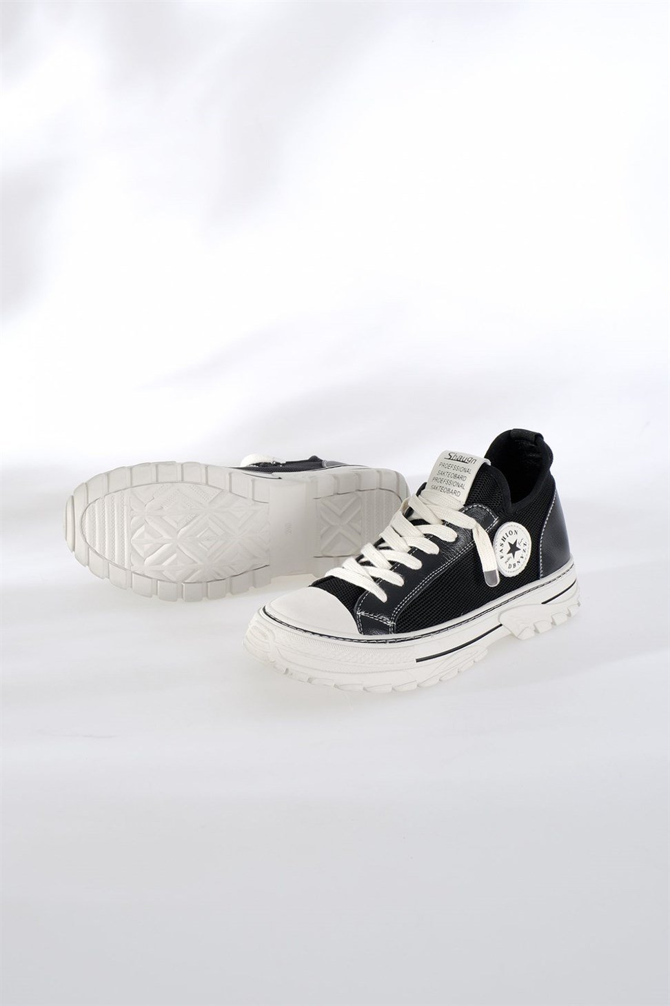 Kadın Kalın Taban Sneaker SİYAH