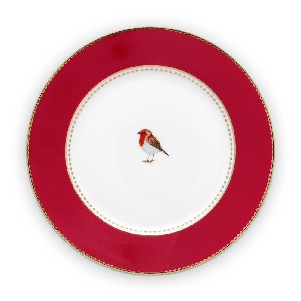 Love Birds Kırmızı Tabak 17 cm