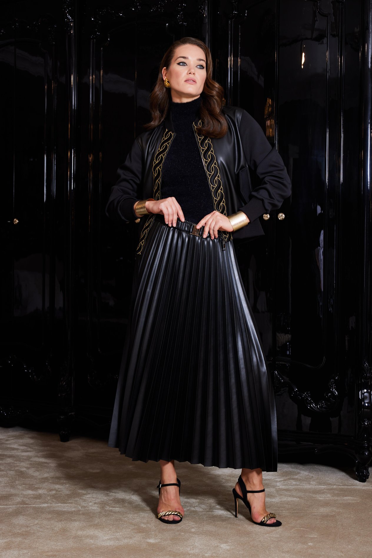 LEATHER PİLİSOLEY ETEK