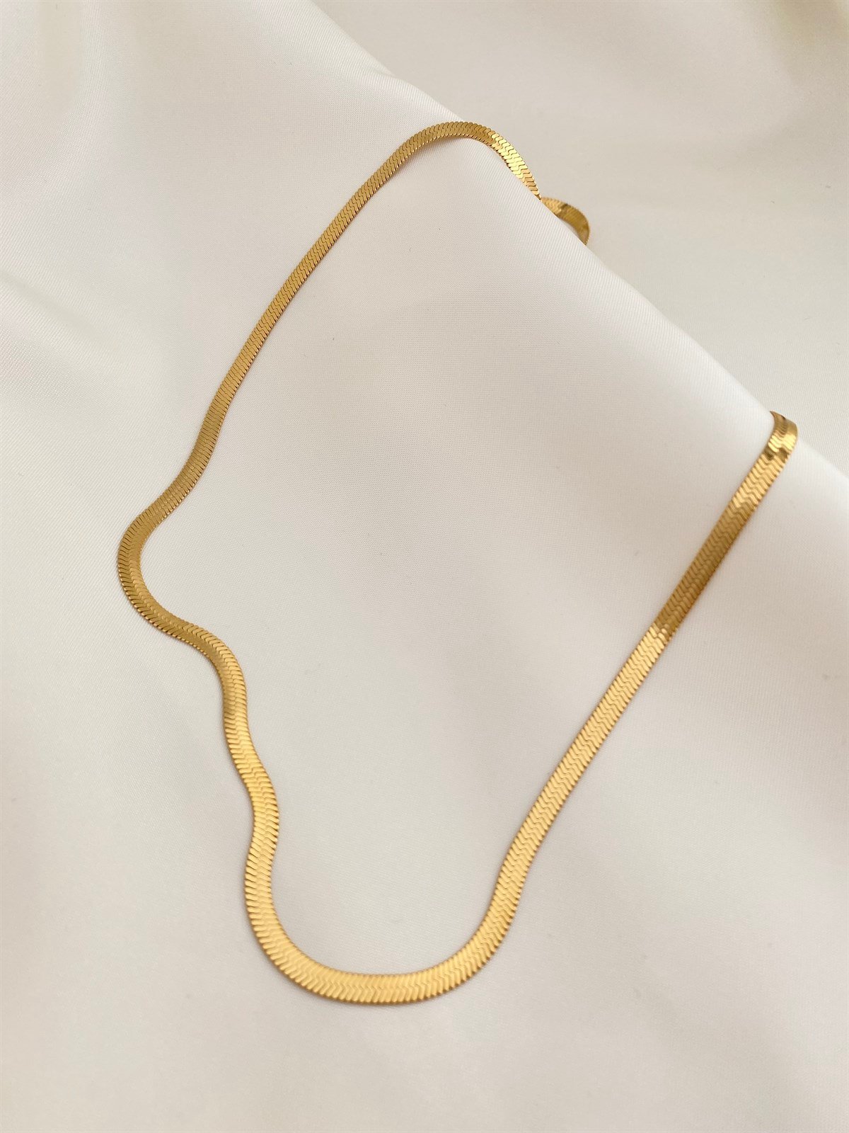 İtalyan Zincir Çelik Kolye Gold 60Cm
