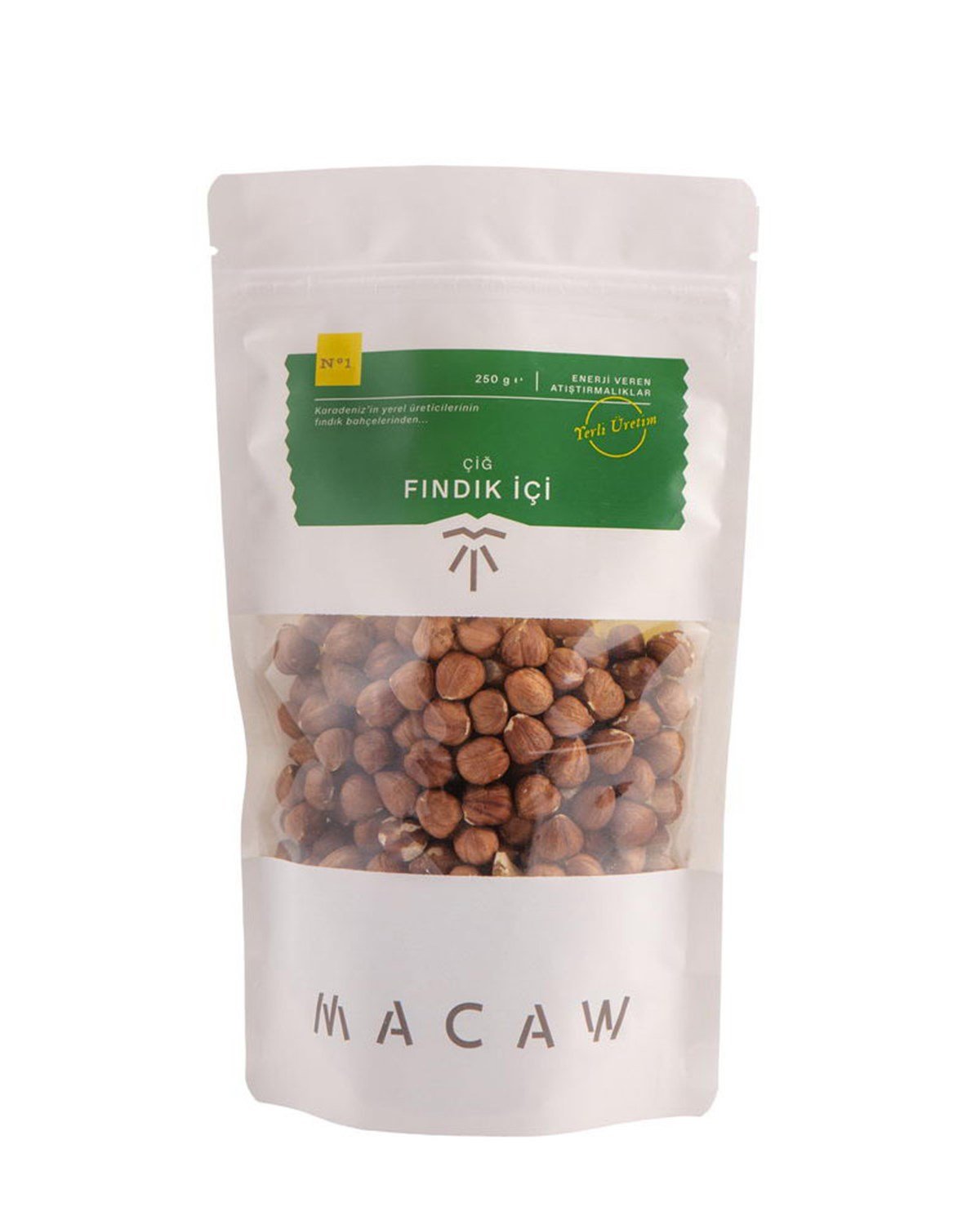 Macaw Naturel Çiğ Fındık 250 GR