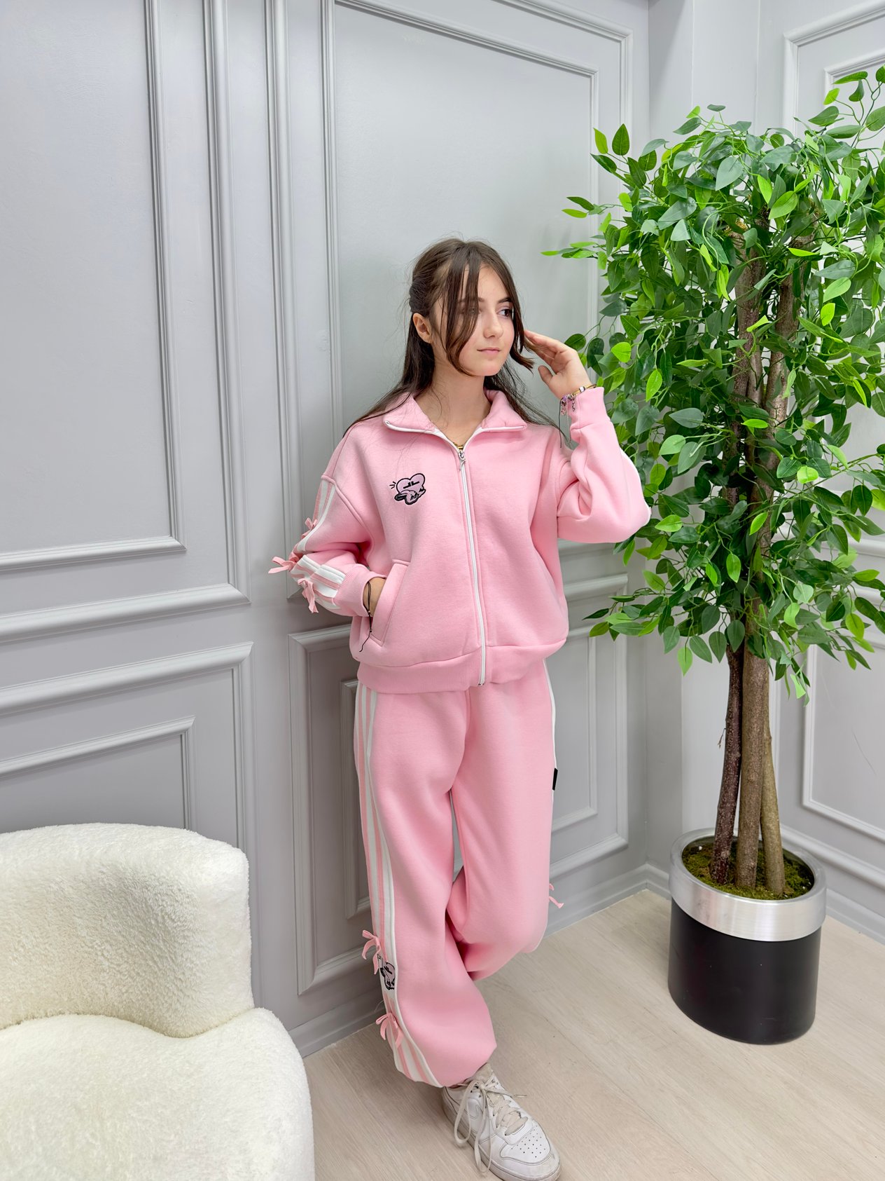 PEMBE 3 İPLİK EŞOFMAN TAKIMI