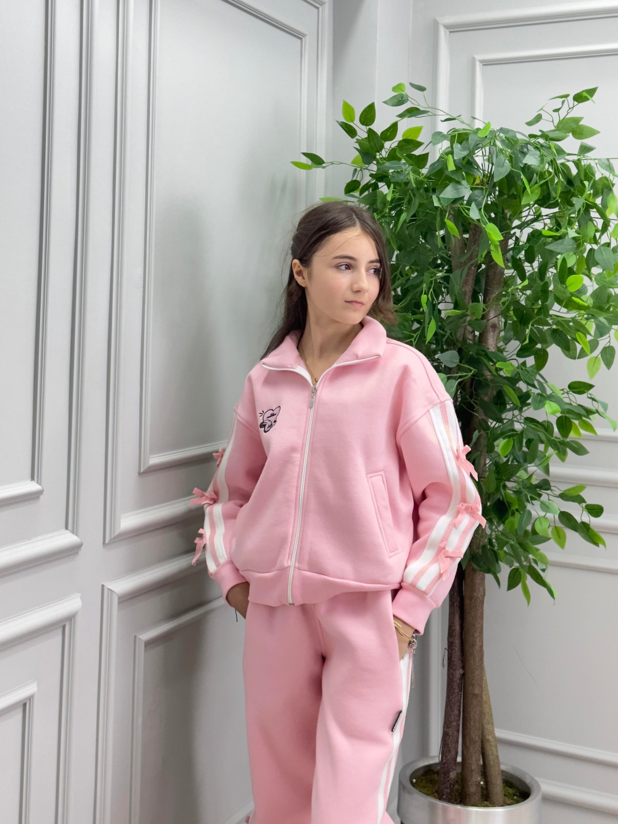 PEMBE 3 İPLİK EŞOFMAN TAKIMI
