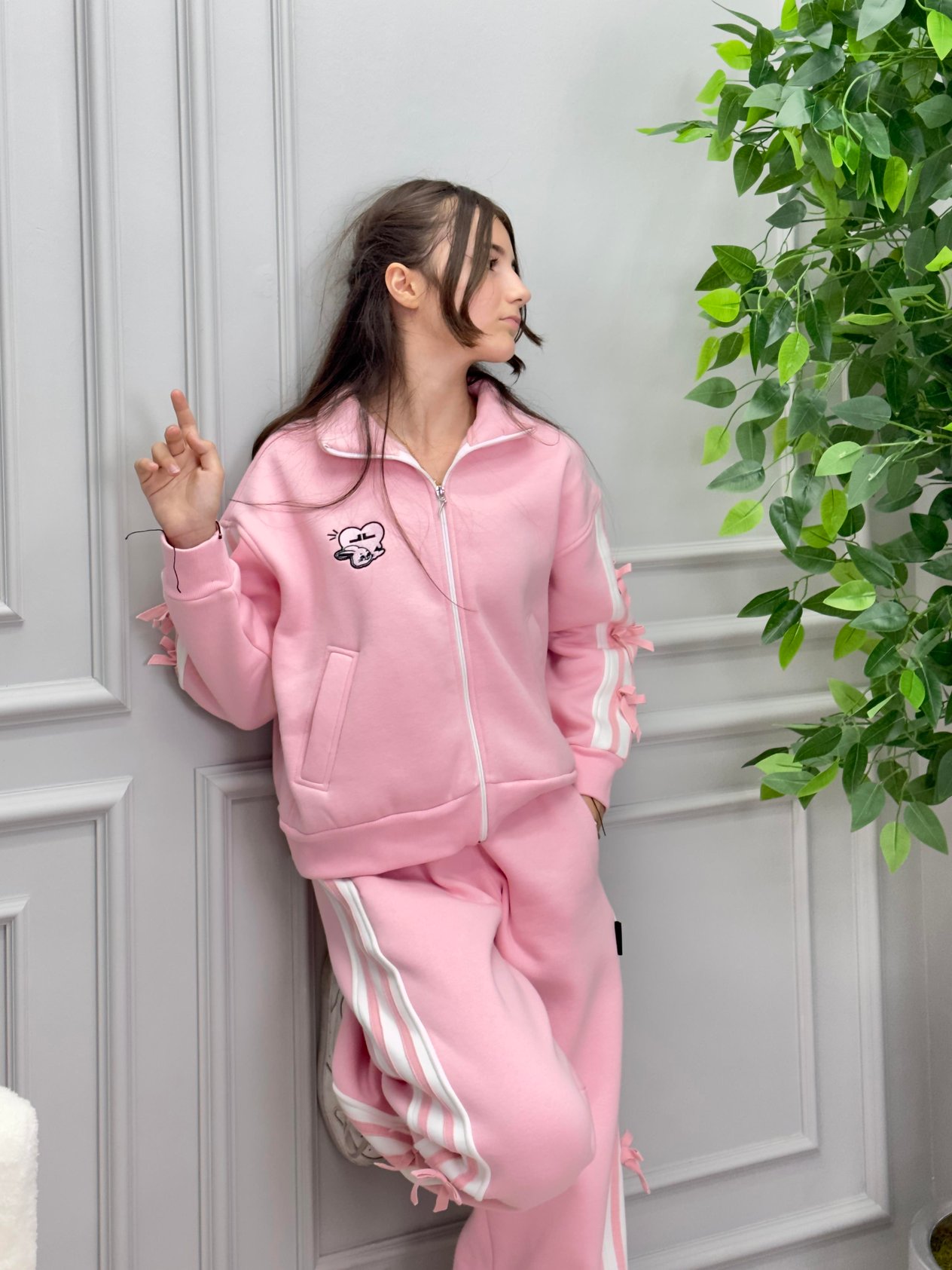 PEMBE 3 İPLİK EŞOFMAN TAKIMI