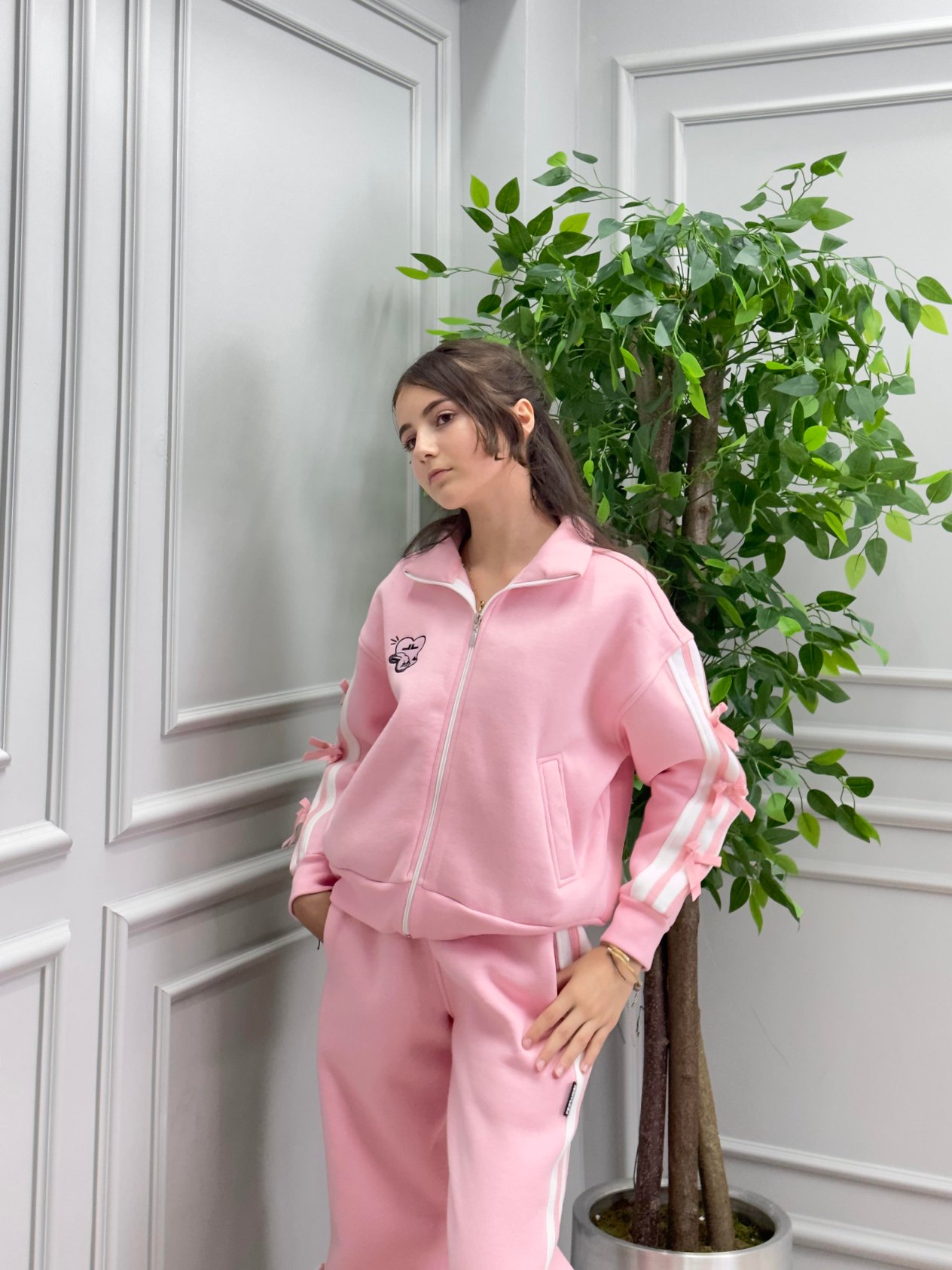 PEMBE 3 İPLİK EŞOFMAN TAKIMI