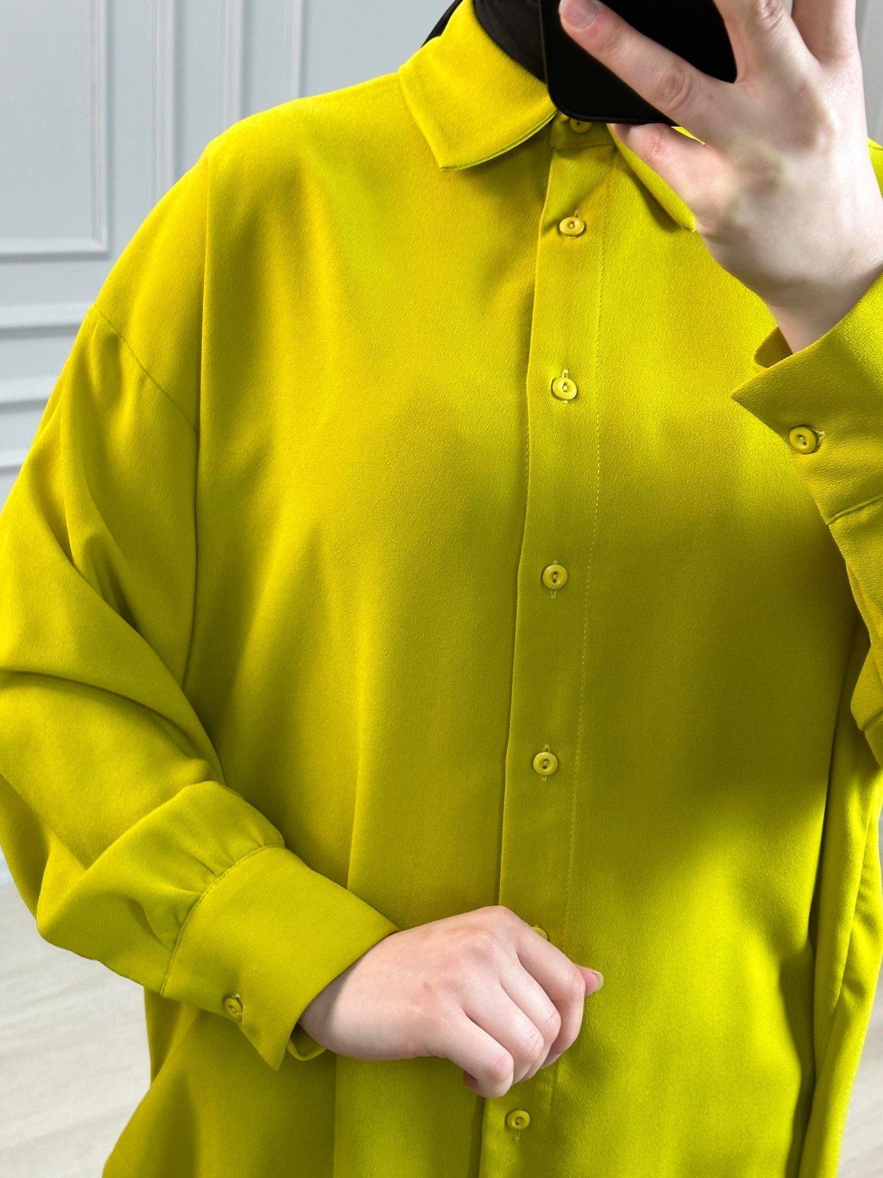 Yağ Yeşili Oversize Gömlek