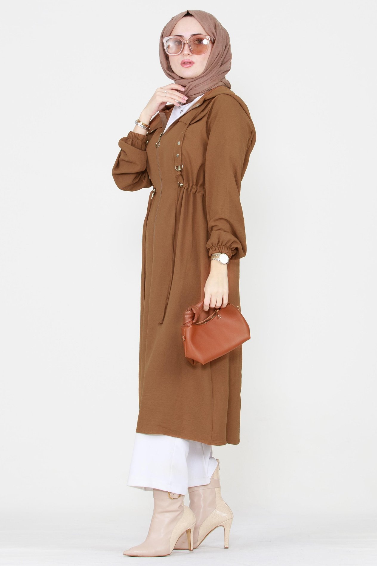 Beli Tünelli Mevsimlik Tunik-Taba