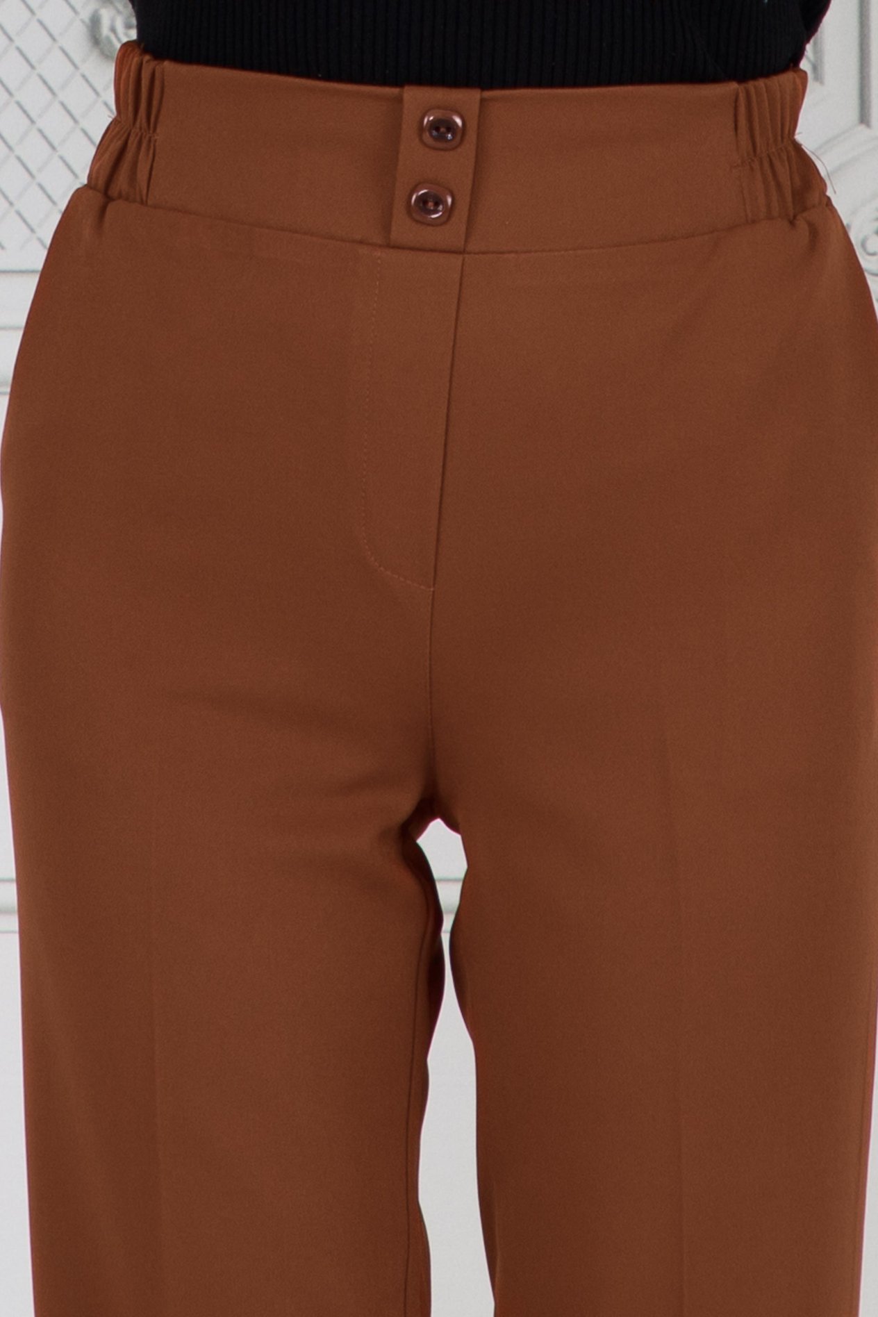 Cepli Dar Paça Pantolon-Kahverengi