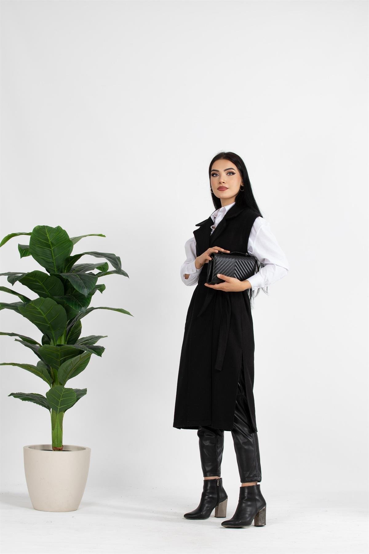 Kaşe Yelek-siyah