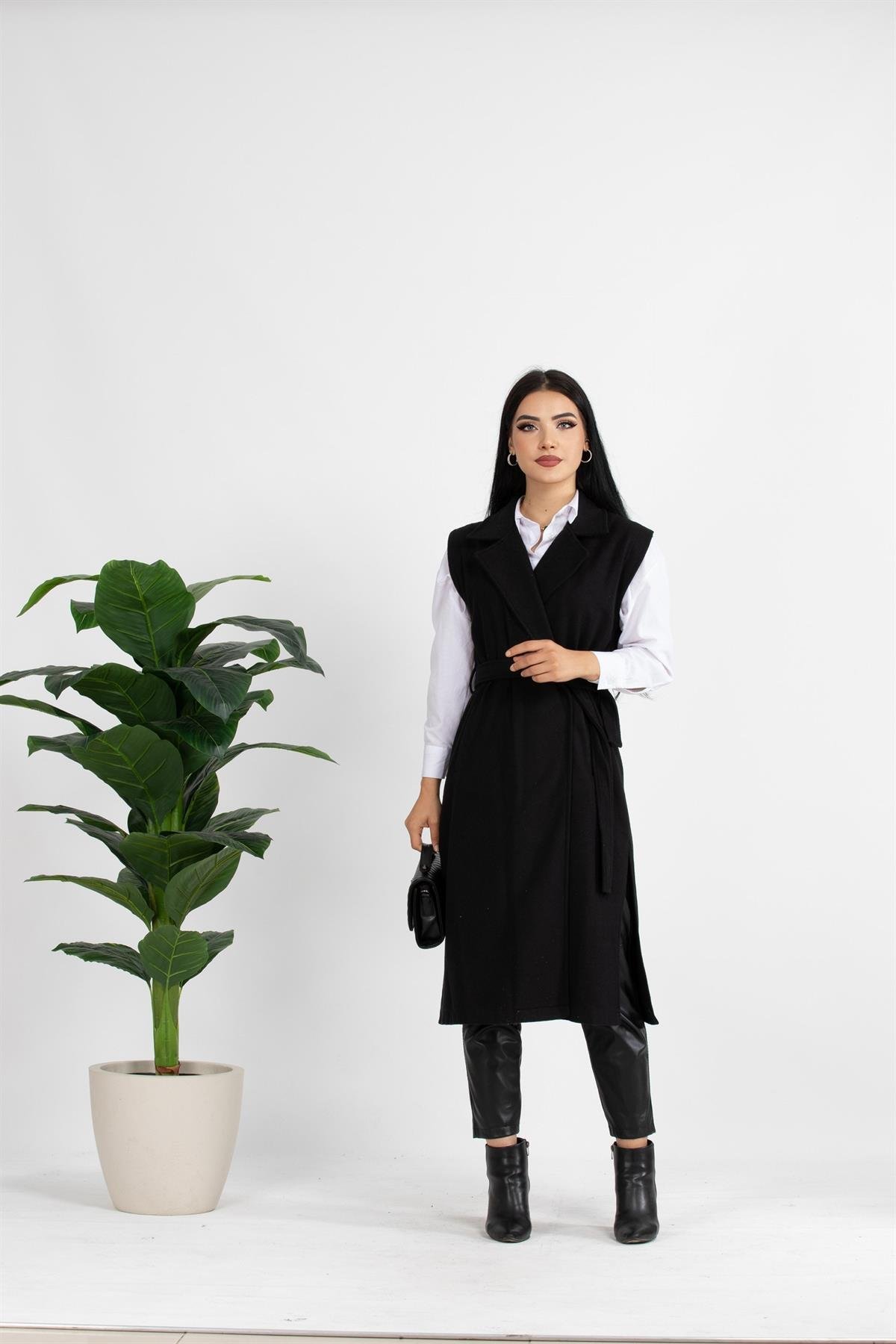 Kaşe Yelek-siyah