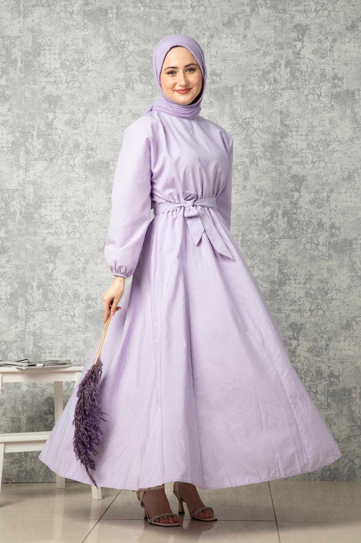 Whiriling Derwish Model Long Dress-Lilac