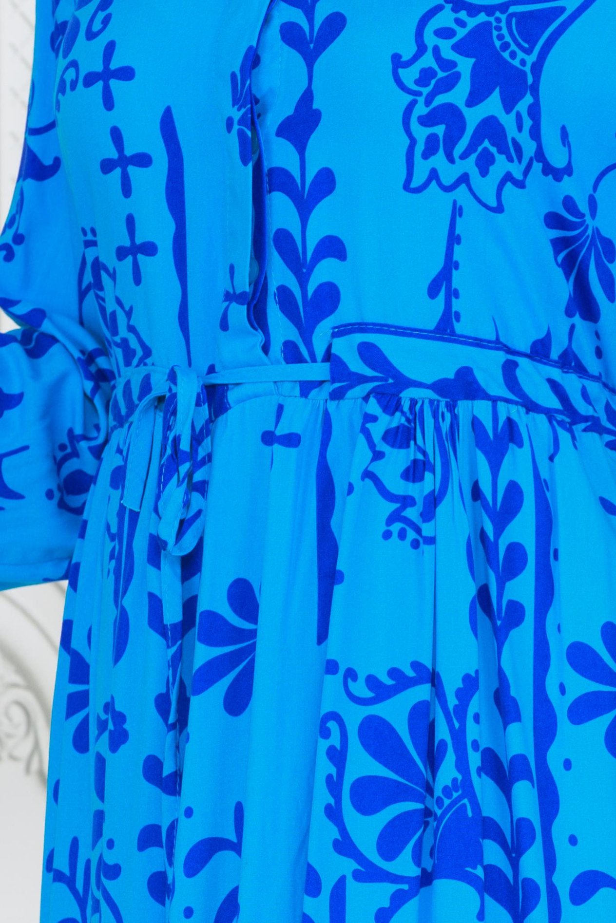 Half Buttoned Viscose Dress-light Bleu 