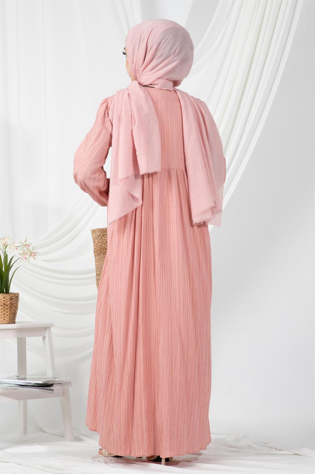Robalı Melek Elbise-Pembe