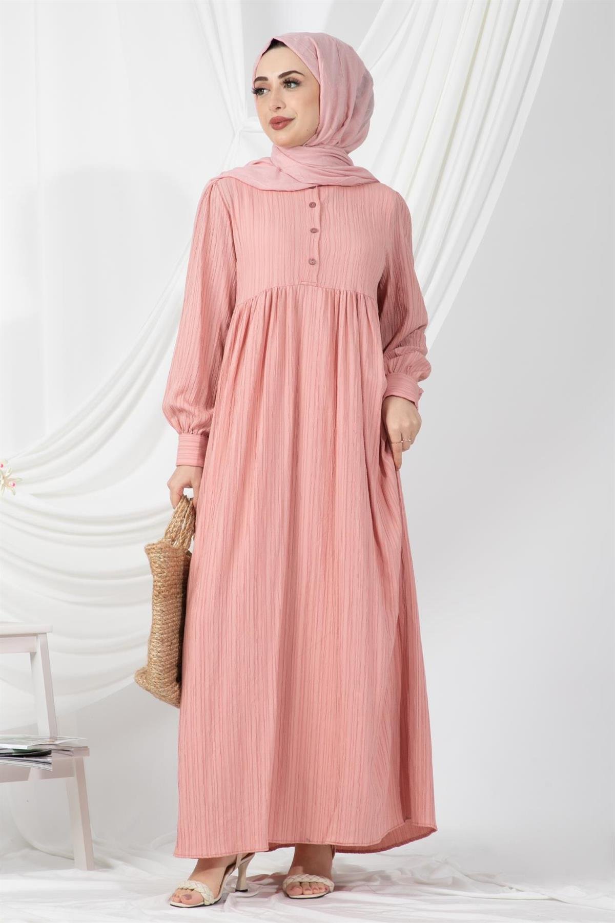 Robalı Melek Elbise-Pembe