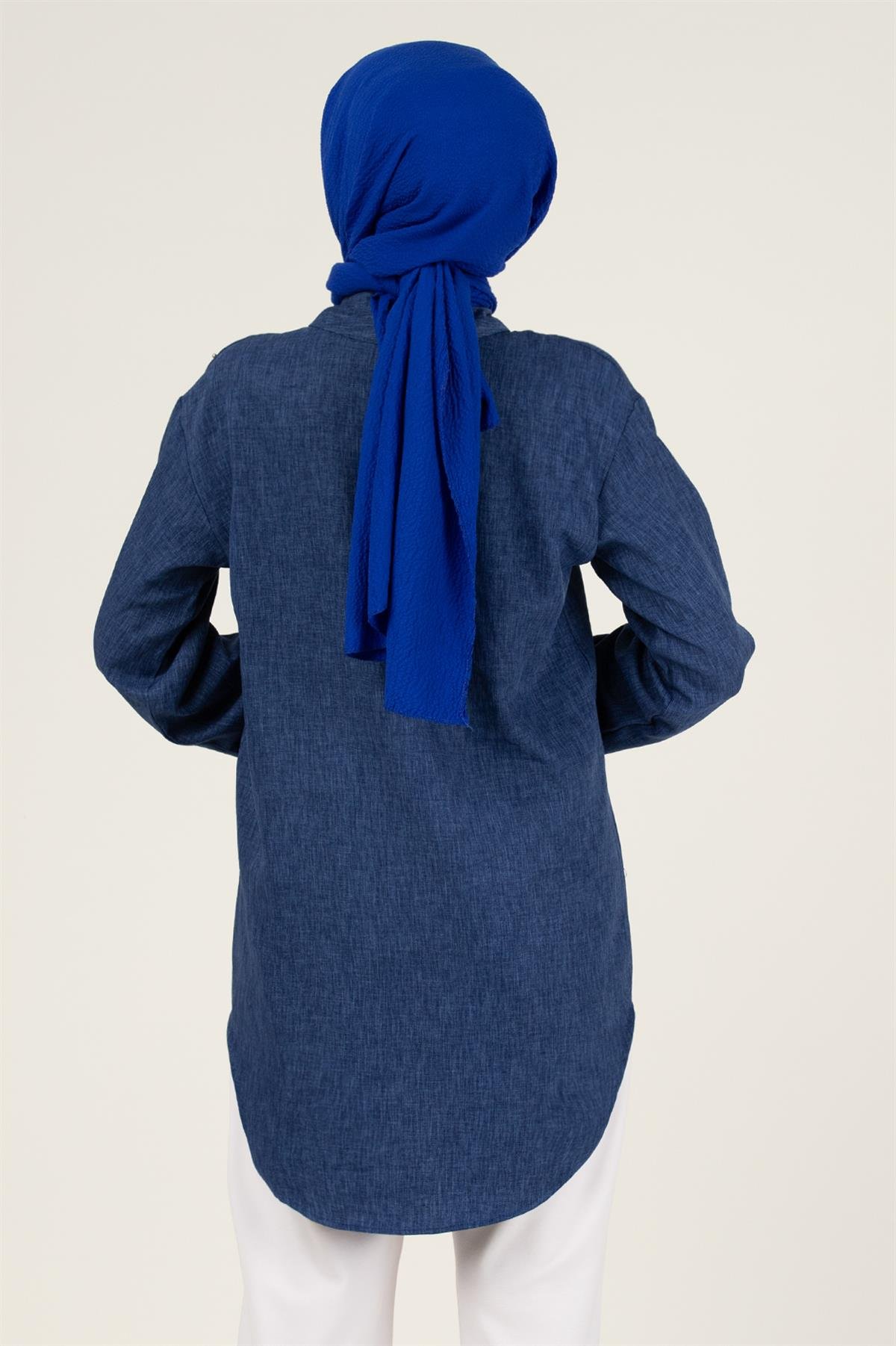 Taş Detaylı Tunik-Lacivert