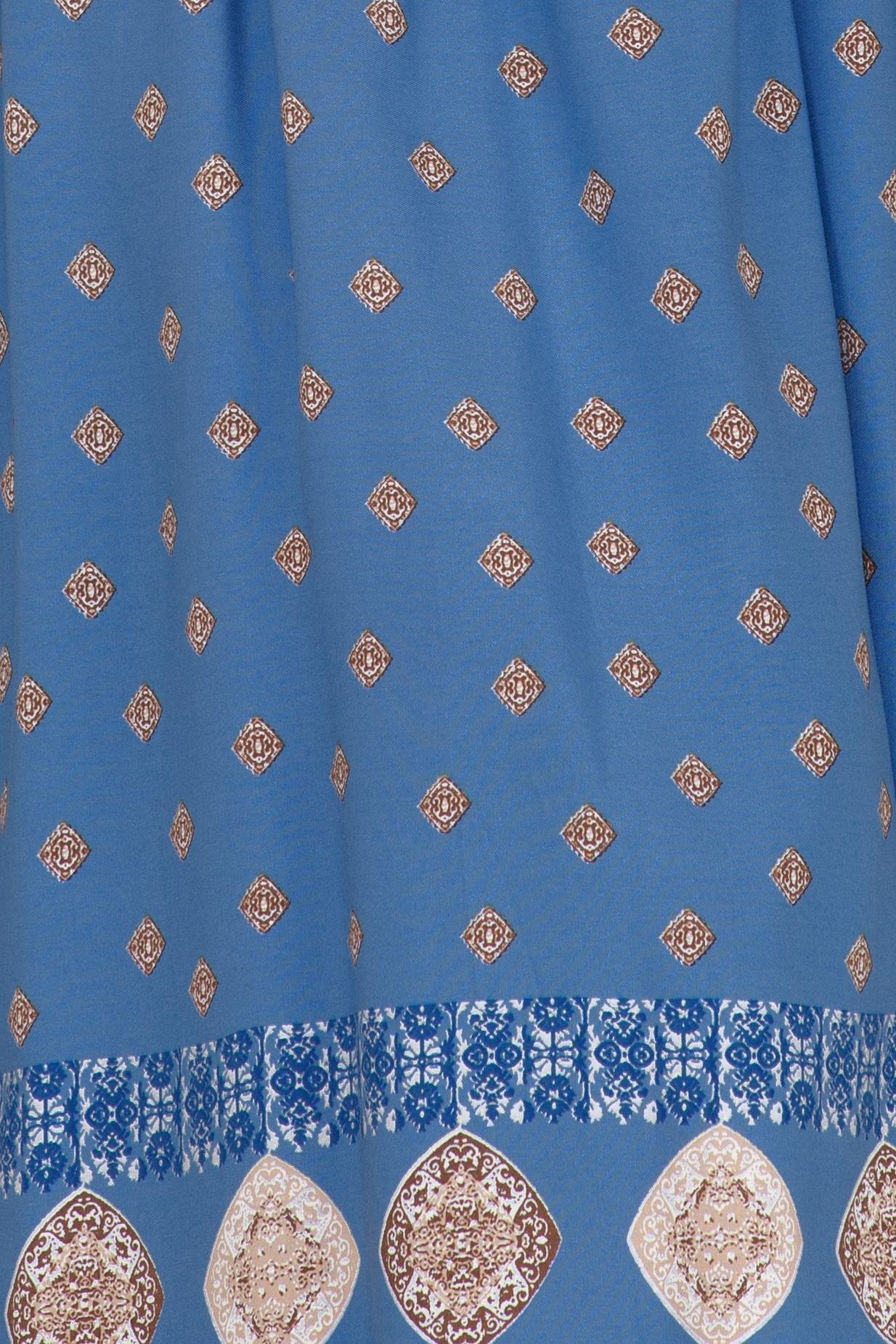 Printed viscose dress - indigo color