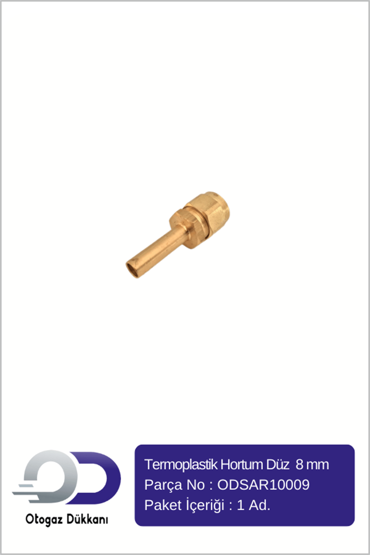Termoplastik Hortum Ucu Düz 8 mm
