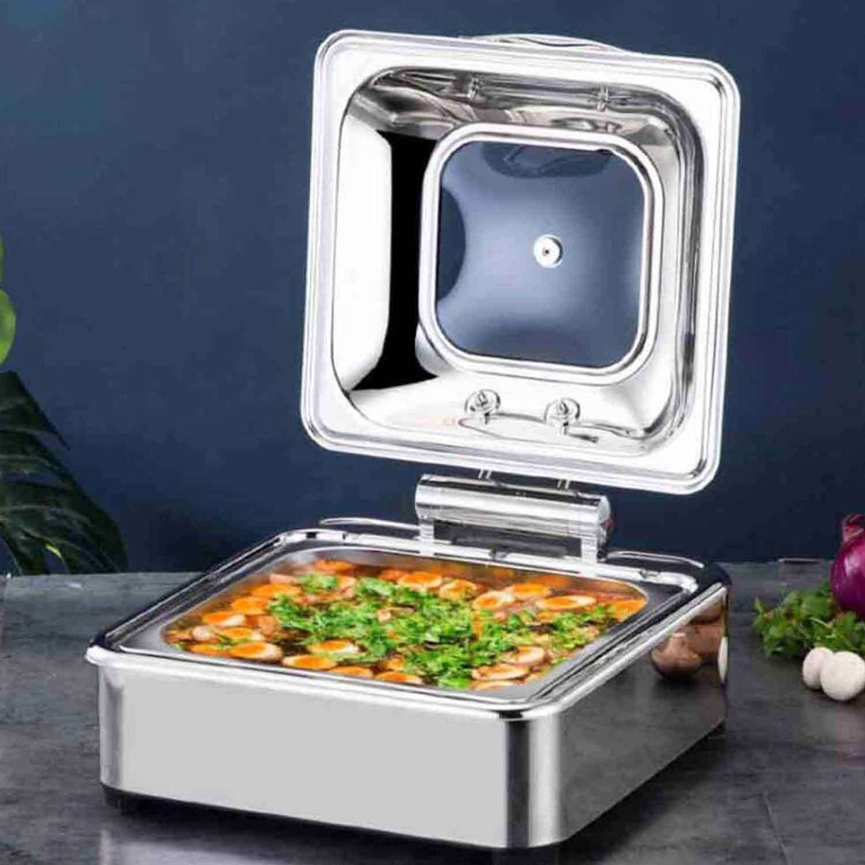 CHAFING DISH HİDROLİK KAPAK 6 L 2/3 GÖMME (CDH-6G), EPİNOX, Kategorisiz
