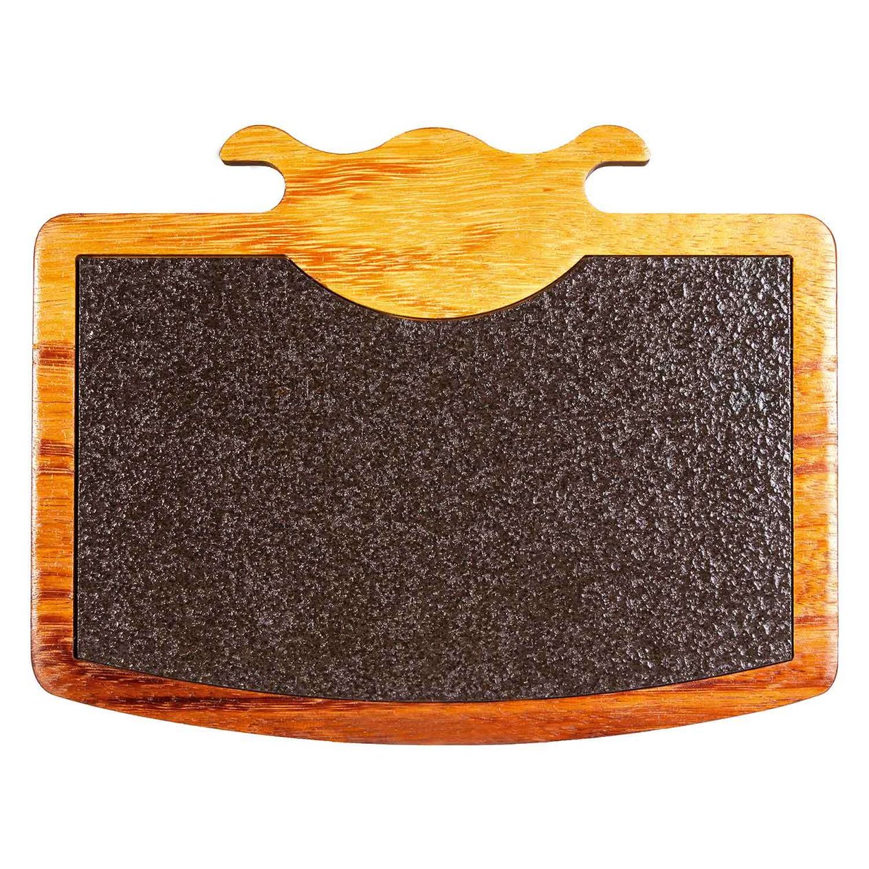 Groovy İroko Steak Sunum Tahtası, Boynuzlu, Bazaltlı, 32.5x25 Cm, Groovy, Steak Servis Sunum Tahtası