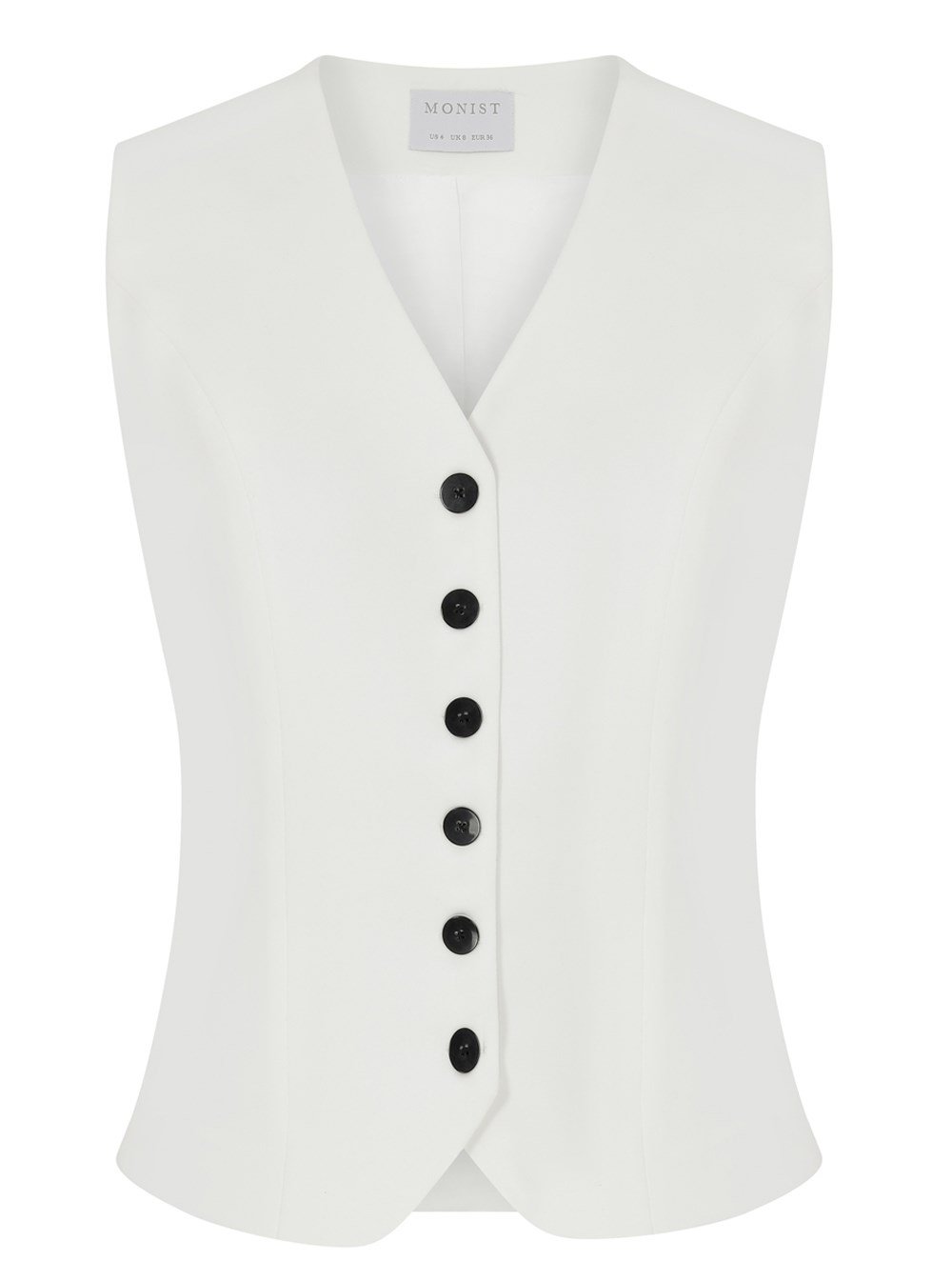 Classic Crepe Vest in White Colour
