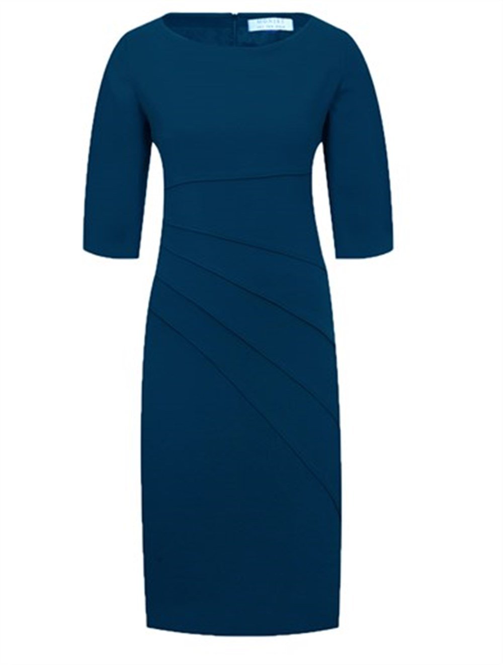 Cord Designed Crepe Dress in Blue Colour