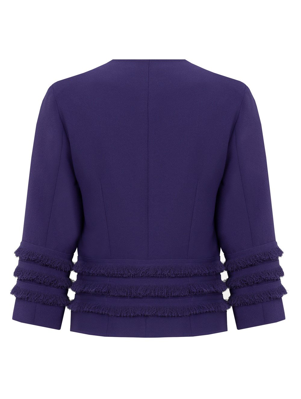 Fringe Layer Crepe Jacket in Lavender Colour