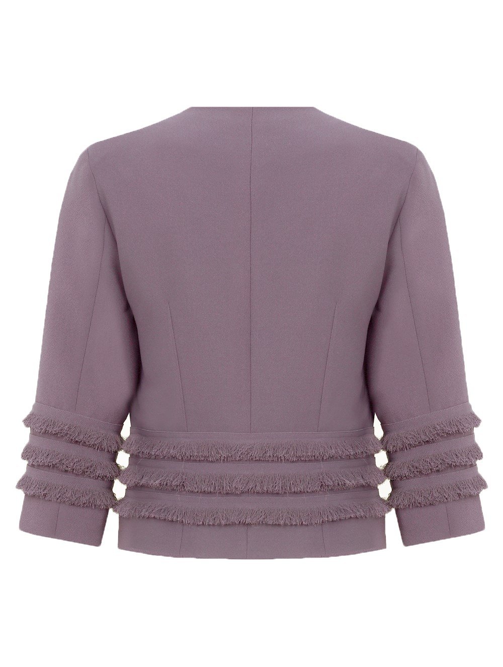 Fringe Layer Crepe Jacket in Rose Colour