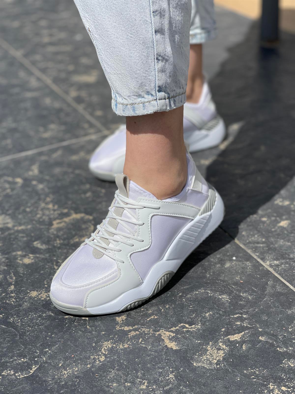 SPOR AYAKABI Kubra ShoesLUCY SCUBA KUMALN BAĞCIKLI 4 CM TABANLI KADIN SPOR AYAKKABI