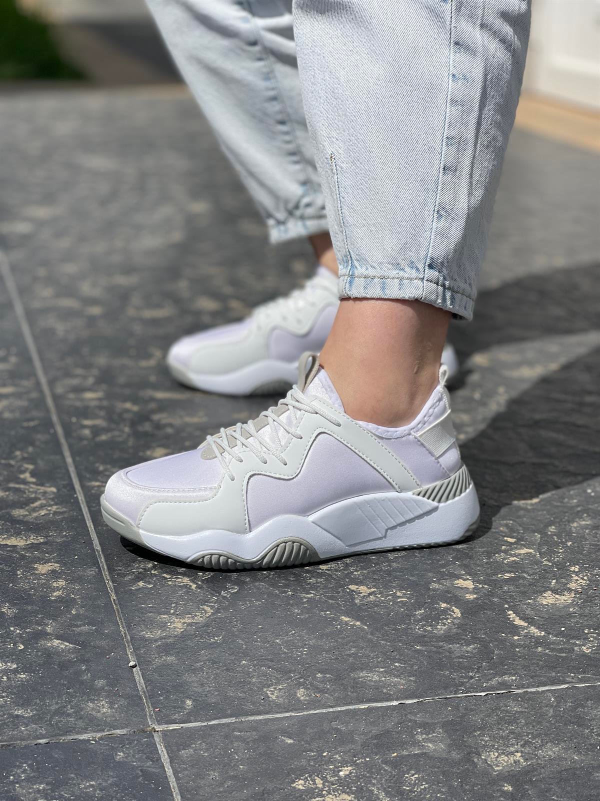 SPOR AYAKABI Kubra ShoesLUCY SCUBA KUMALN BAĞCIKLI 4 CM TABANLI KADIN SPOR AYAKKABI