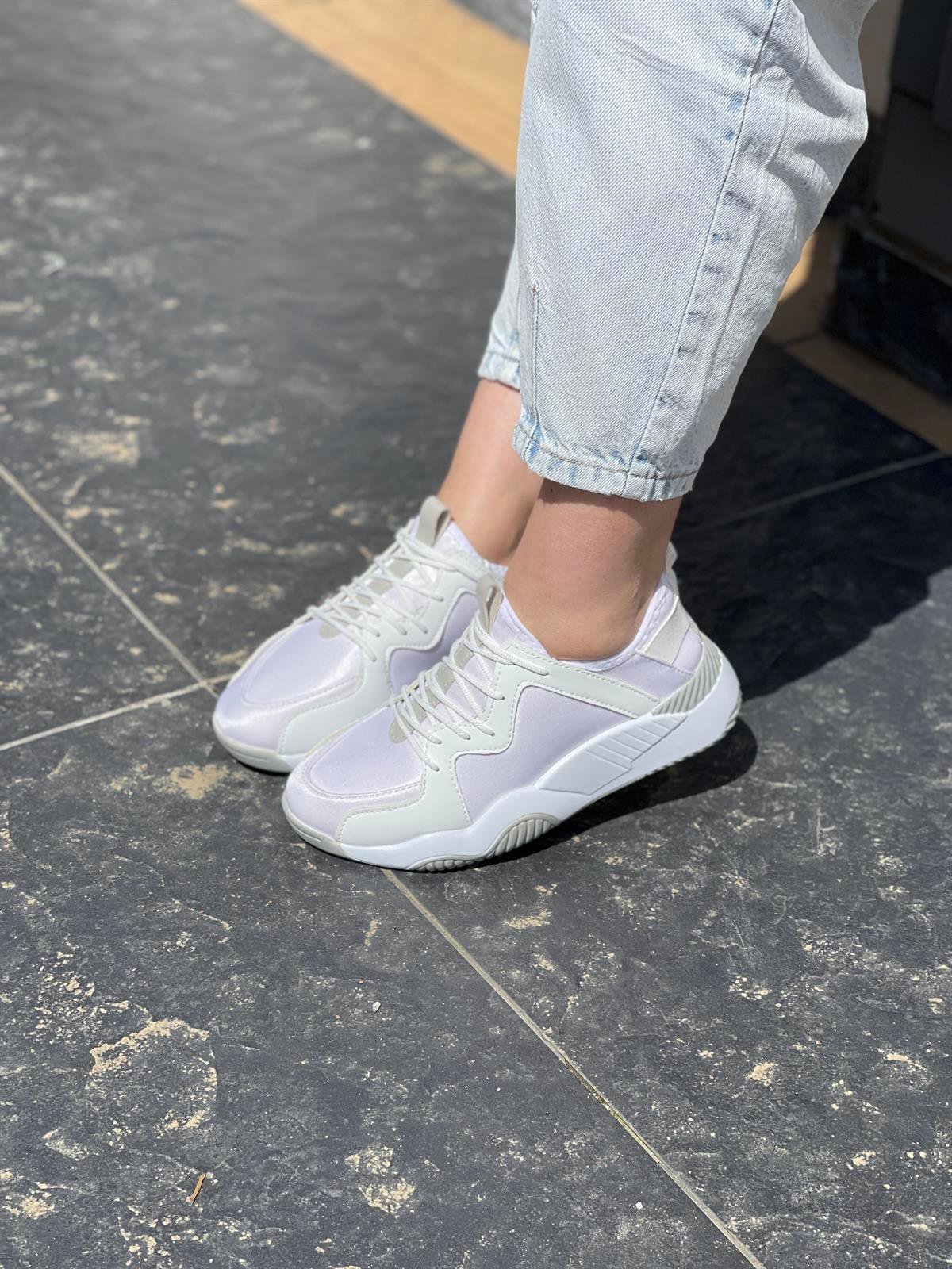 SPOR AYAKABI Kubra ShoesLUCY SCUBA KUMALN BAĞCIKLI 4 CM TABANLI KADIN SPOR AYAKKABI